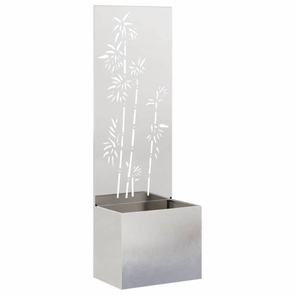 Blumentopf mit dekorativem Paneel Silber 50 x 140 cm Edelstahl