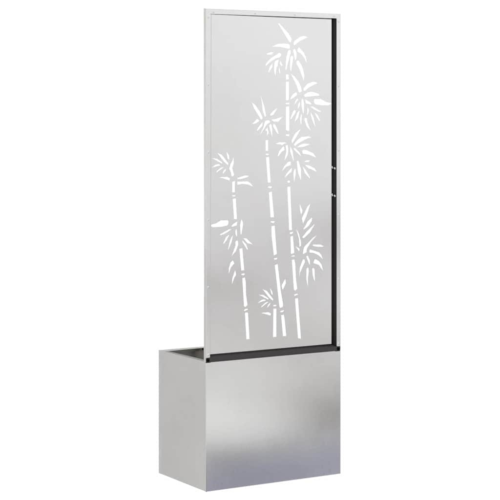 Blumentopf mit dekorativem Paneel Silber 50 x 140 cm Edelstahl