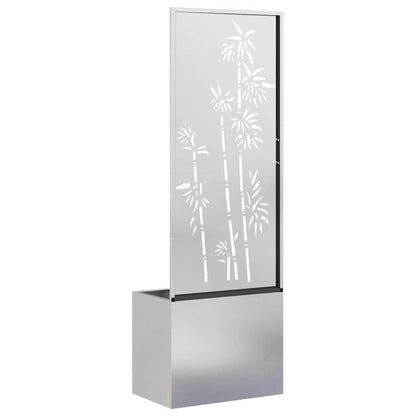Blumentopf mit dekorativem Paneel Silber 50 x 140 cm Edelstahl