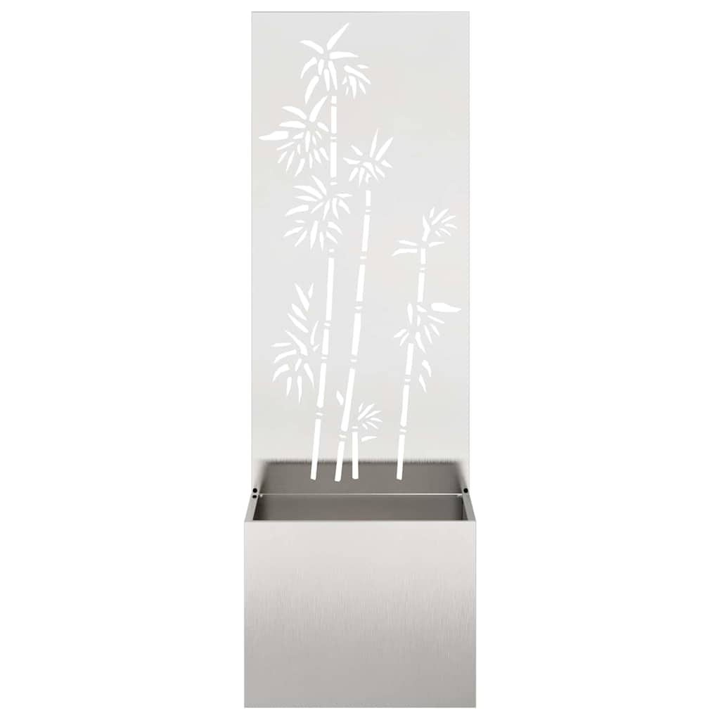 Blumentopf mit dekorativem Paneel Silber 50 x 140 cm Edelstahl