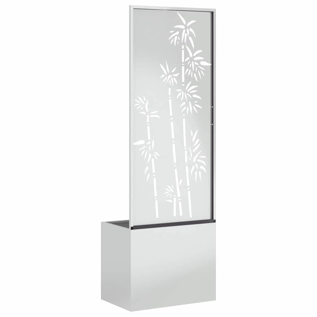 Blumentopf mit dekorativem Paneel Silber 50 x 140 cm