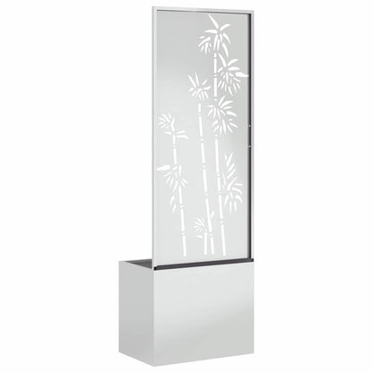 Blumentopf mit dekorativem Paneel Silber 50 x 140 cm