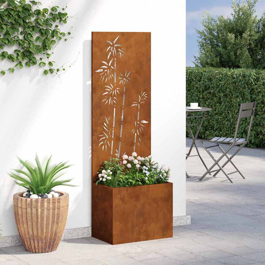 Blumentopf mit dekorativem Paneel Rostig 50 x 140 cm