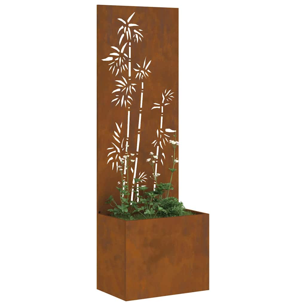 Blumentopf mit dekorativem Paneel Rostig 50 x 140 cm