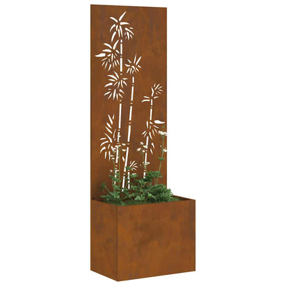 Blumentopf mit dekorativem Paneel Rostig 50 x 140 cm
