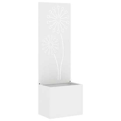 Blumentopf mit dekorativem Paneel Weiß 50 x 140 cm