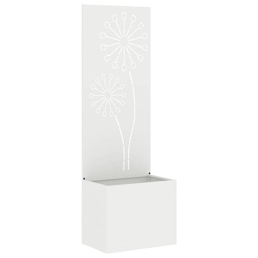 Blumentopf mit dekorativem Paneel Weiß 50 x 140 cm