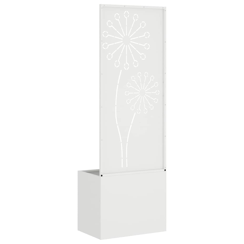 Blumentopf mit dekorativem Paneel Weiß 50 x 140 cm
