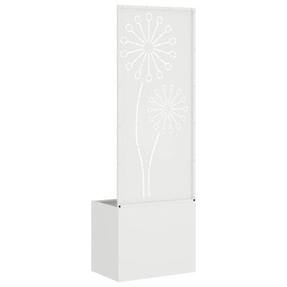Blumentopf mit dekorativem Paneel Weiß 50 x 140 cm