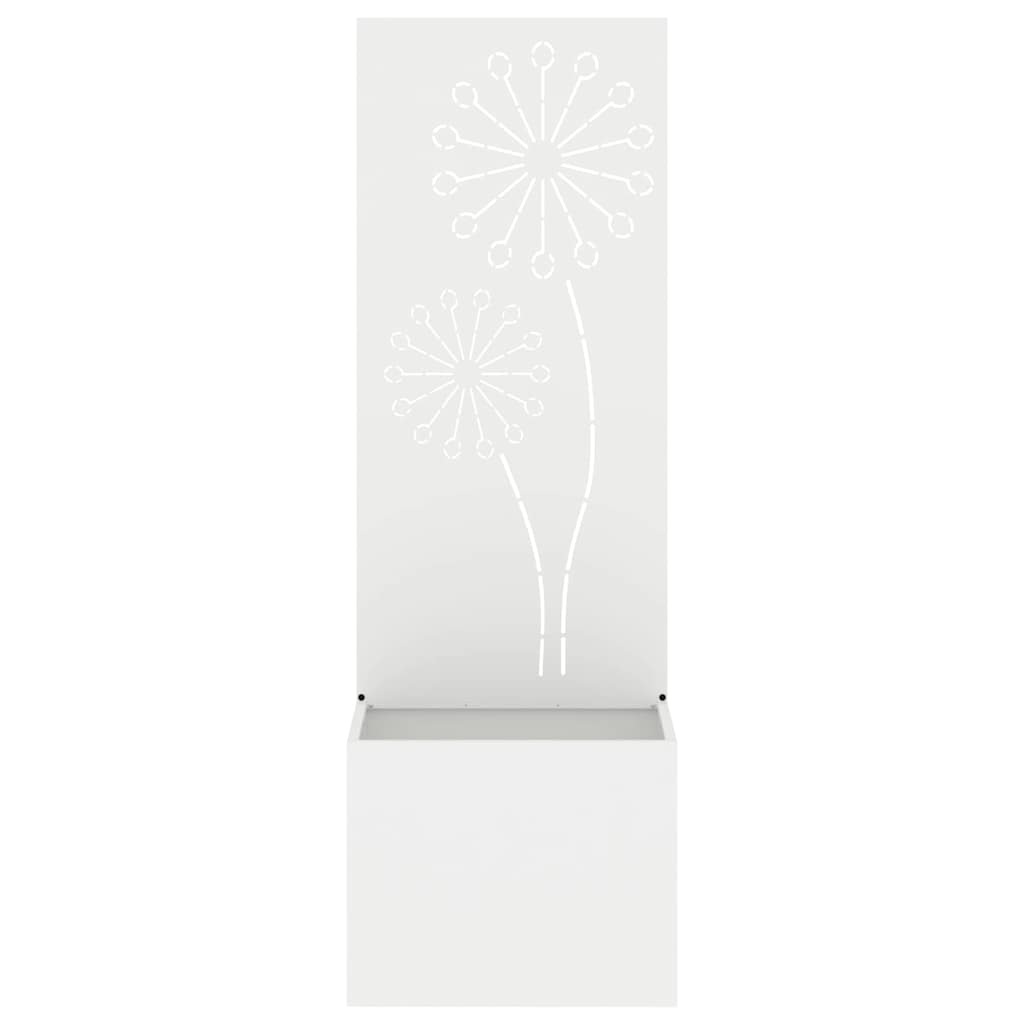 Blumentopf mit dekorativem Paneel Weiß 50 x 140 cm