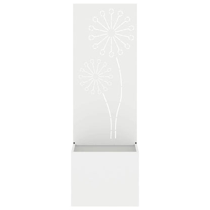 Blumentopf mit dekorativem Paneel Weiß 50 x 140 cm