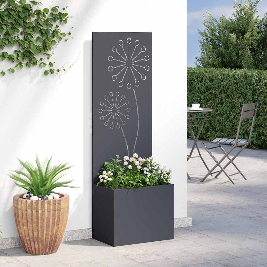 Blumentopf mit dekorativem Paneel Anthrazit 50 x 140 cm