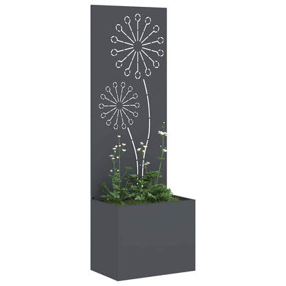 Blumentopf mit dekorativem Paneel Anthrazit 50 x 140 cm