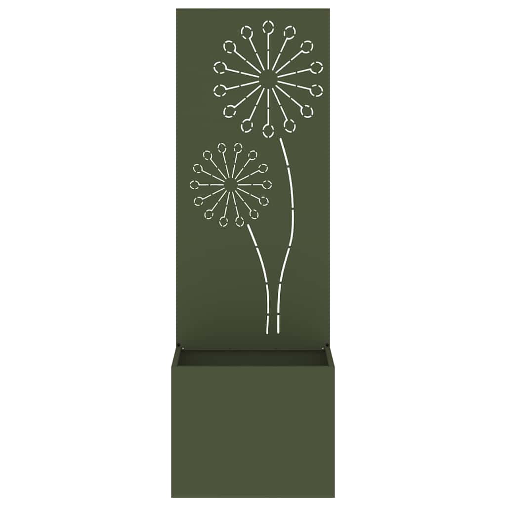 Blumentopf mit dekorativem Paneel Olivgrün 50 x 140 cm