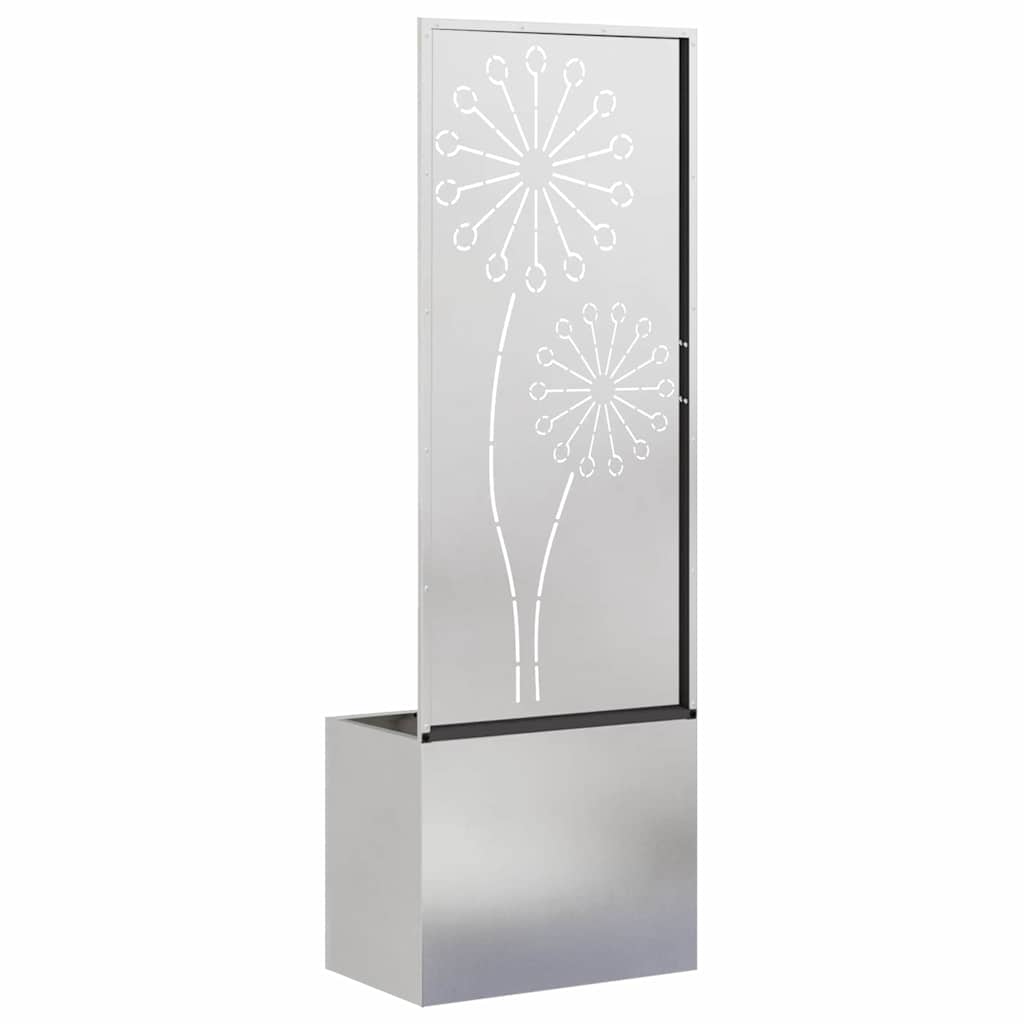 Blumentopf mit dekorativem Paneel Silber 50 x 140 cm Edelstahl
