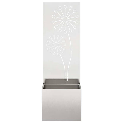 Blumentopf mit dekorativem Paneel Silber 50 x 140 cm Edelstahl