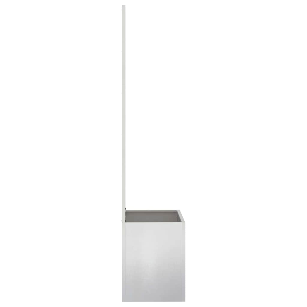 Blumentopf mit dekorativem Paneel Silber 50 x 140 cm Edelstahl