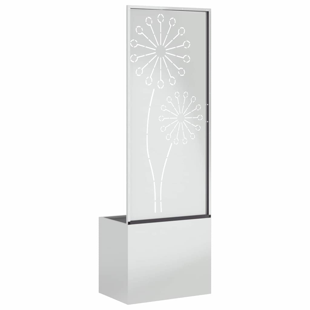 Blumentopf mit dekorativem Paneel Silber 50 x 140 cm