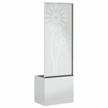 Blumentopf mit dekorativem Paneel Silber 50 x 140 cm
