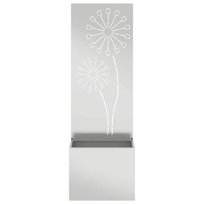 Blumentopf mit dekorativem Paneel Silber 50 x 140 cm