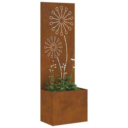 Blumentopf mit dekorativem Paneel Rostig 50 x 140 cm