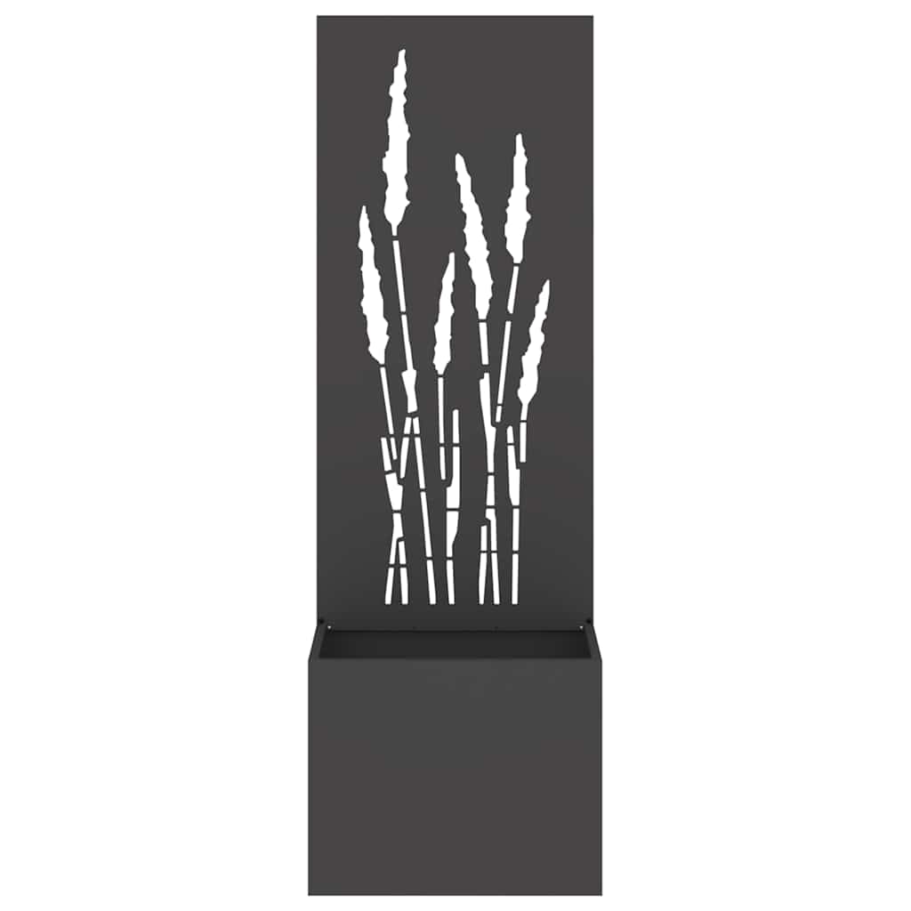 Blumentopf mit dekorativem Paneel Schwarz 50 x 140 cm