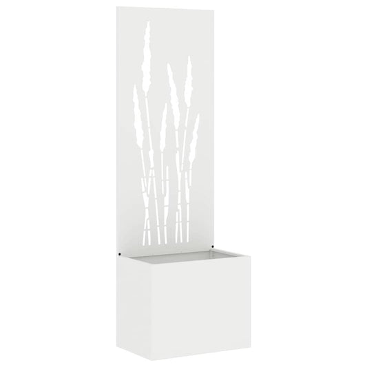 Blumentopf mit dekorativem Paneel Weiß 50 x 140 cm