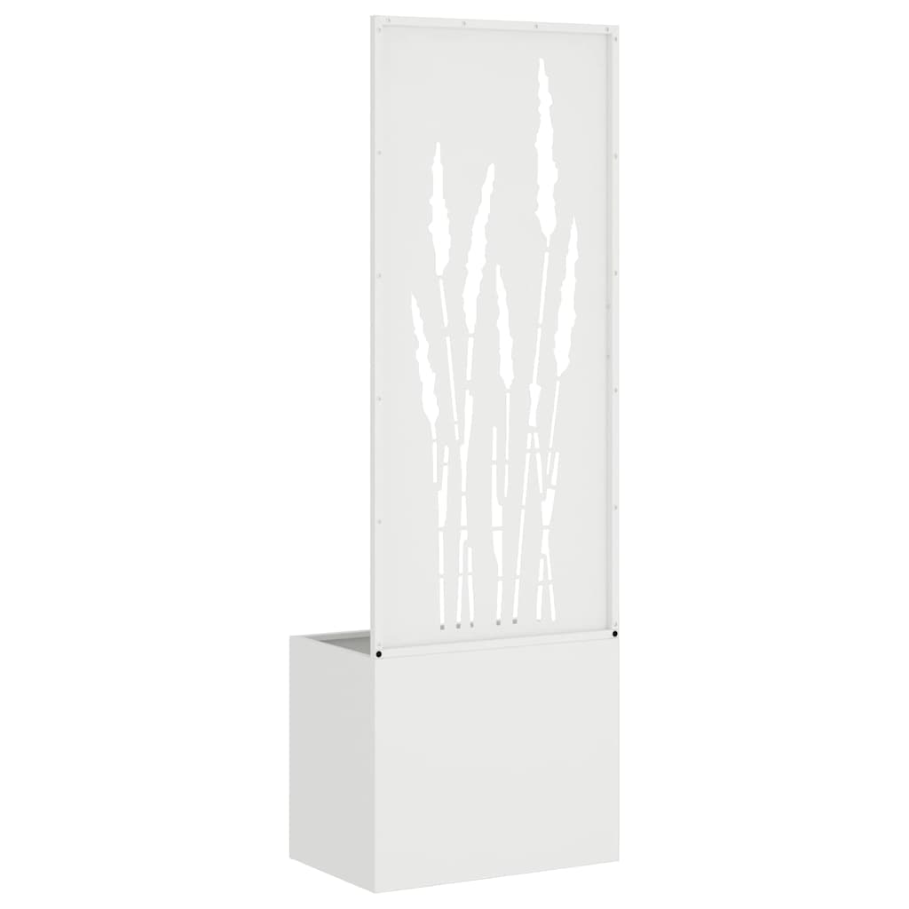 Blumentopf mit dekorativem Paneel Weiß 50 x 140 cm