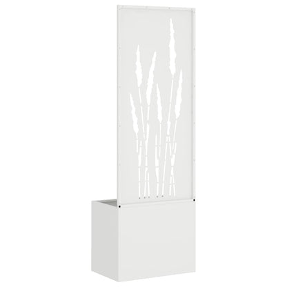 Blumentopf mit dekorativem Paneel Weiß 50 x 140 cm