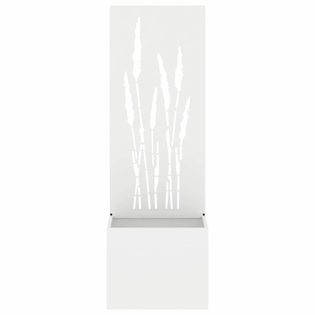 Blumentopf mit dekorativem Paneel Weiß 50 x 140 cm