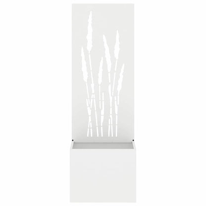 Blumentopf mit dekorativem Paneel Weiß 50 x 140 cm