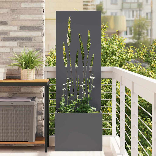 Blumentopf mit dekorativem Paneel Anthrazit 50 x 140 cm