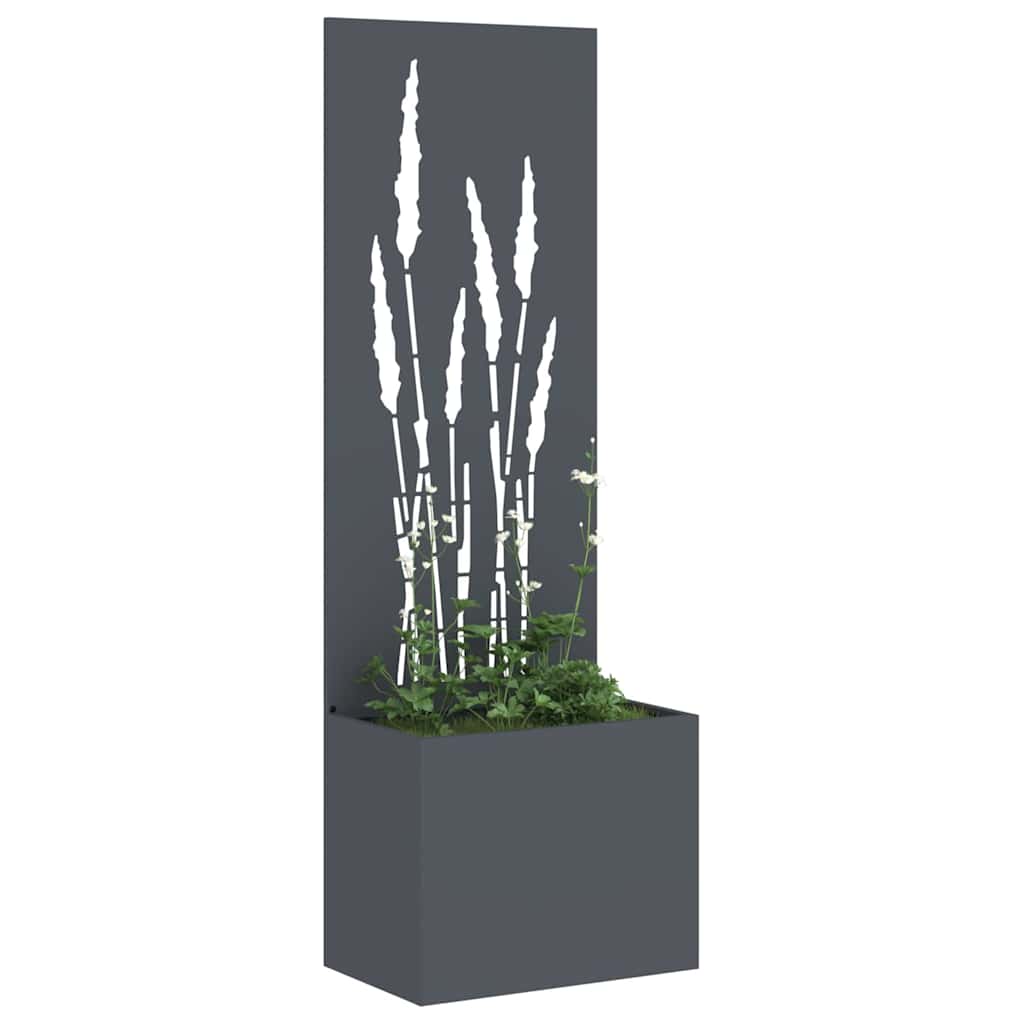 Blumentopf mit dekorativem Paneel Anthrazit 50 x 140 cm