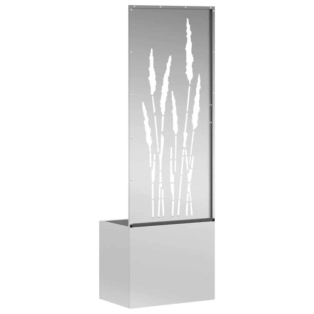 Blumentopf mit dekorativem Paneel Silber 50 x 140 cm