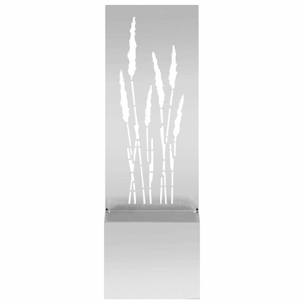 Blumentopf mit dekorativem Paneel Silber 50 x 140 cm