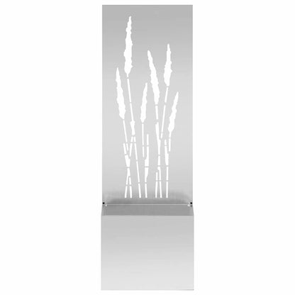Blumentopf mit dekorativem Paneel Silber 50 x 140 cm
