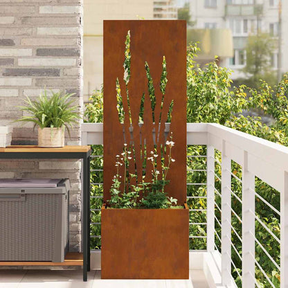 Blumentopf mit dekorativem Paneel Rostig 50 x 140 cm