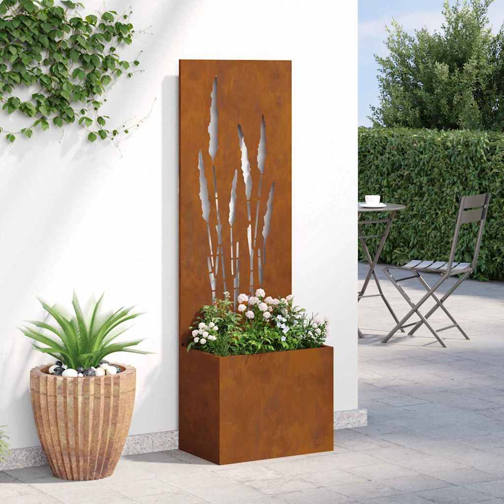 Blumentopf mit dekorativem Paneel Rostig 50 x 140 cm