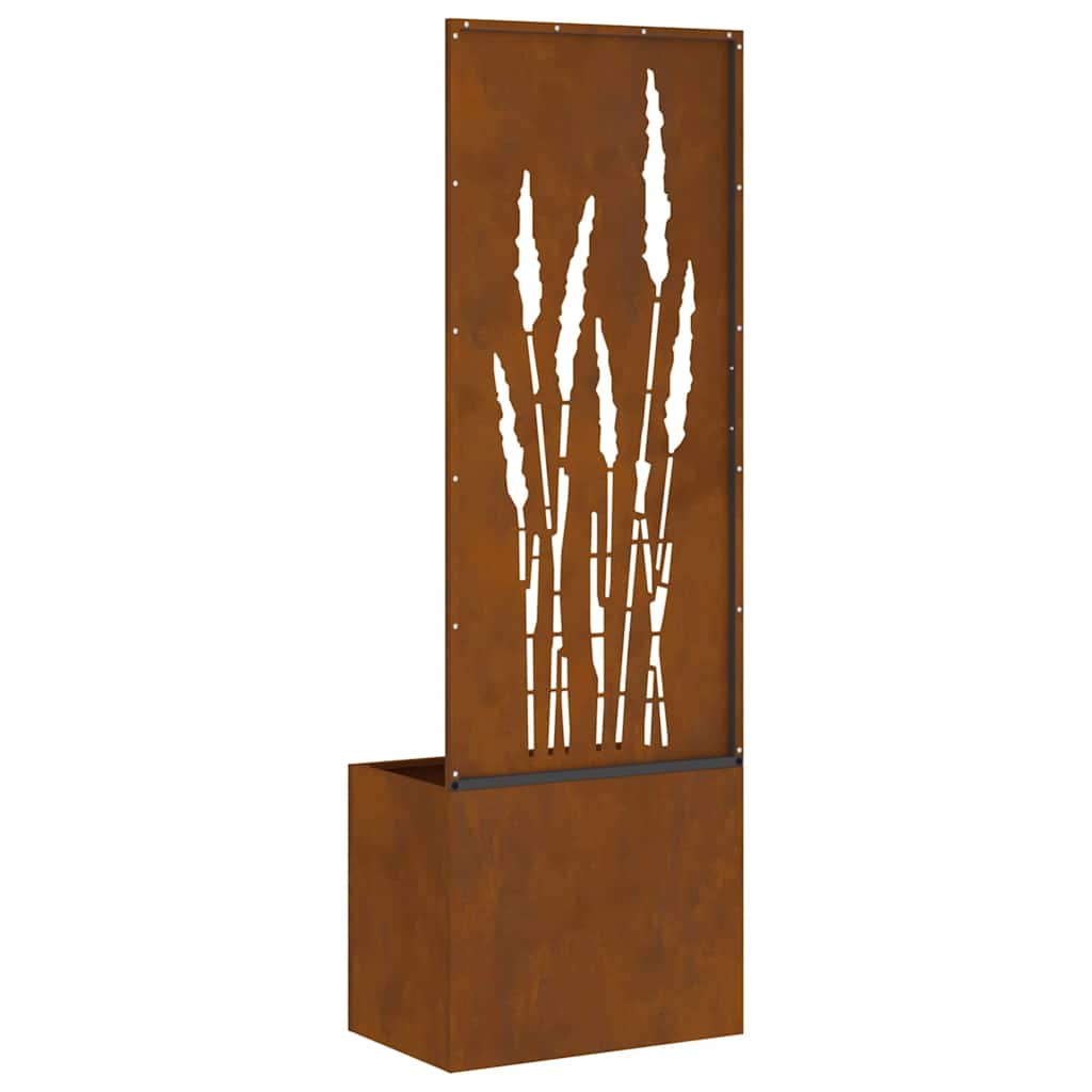 Blumentopf mit dekorativem Paneel Rostig 50 x 140 cm
