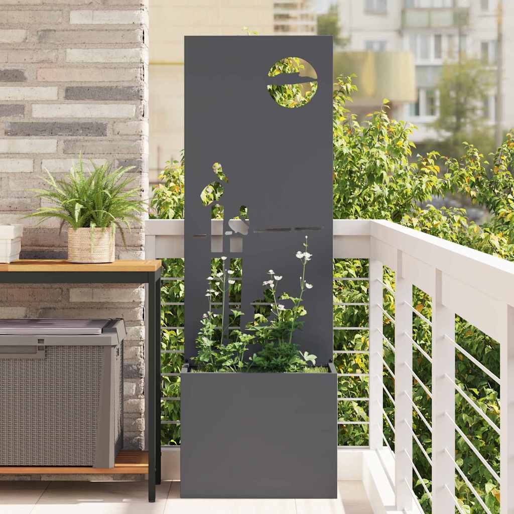 Blumentopf mit dekorativem Paneel Anthrazit 50 x 140 cm