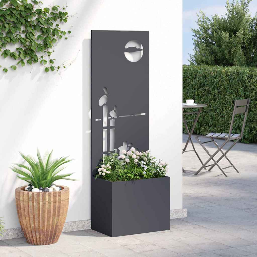 Blumentopf mit dekorativem Paneel Anthrazit 50 x 140 cm