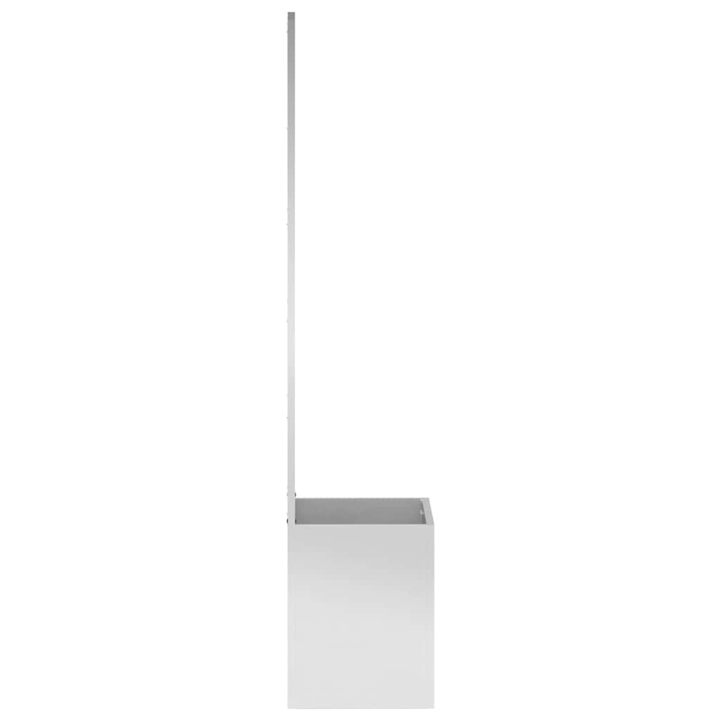 Blumentopf mit dekorativem Paneel Silber 50 x 140 cm