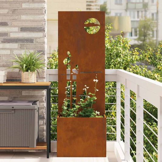 Blumentopf mit dekorativem Paneel Rostig 50 x 140 cm