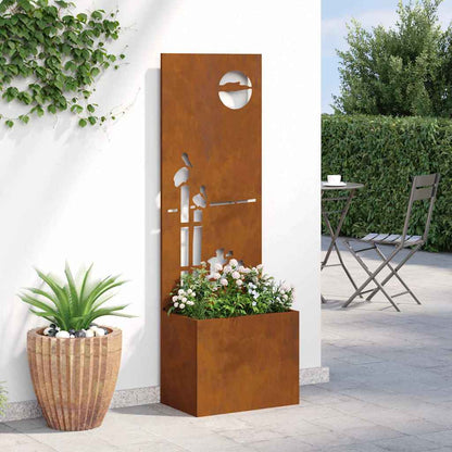 Blumentopf mit dekorativem Paneel Rostig 50 x 140 cm