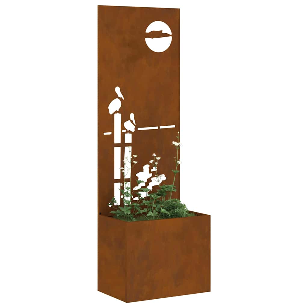 Blumentopf mit dekorativem Paneel Rostig 50 x 140 cm