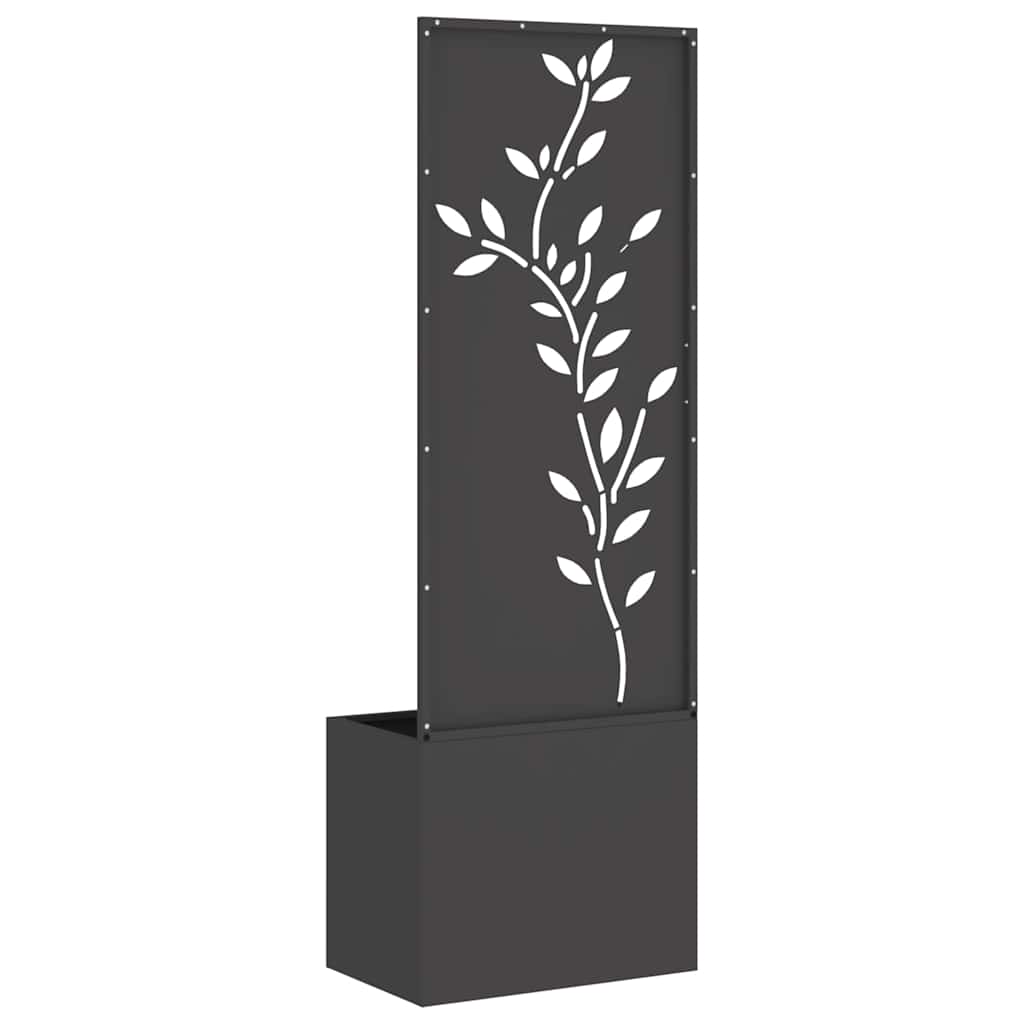 Blumentopf mit dekorativem Paneel Schwarz 50 x 140 cm