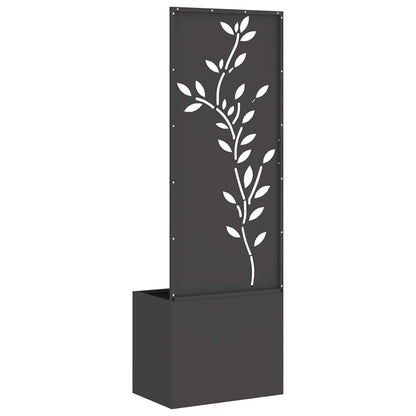 Blumentopf mit dekorativem Paneel Schwarz 50 x 140 cm