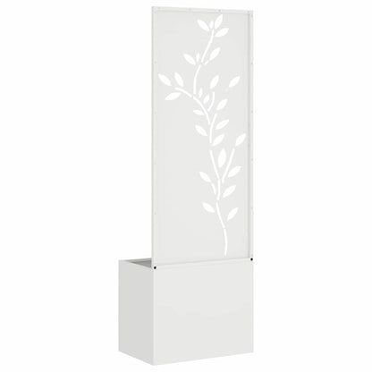 Blumentopf mit dekorativem Paneel Weiß 50 x 140 cm