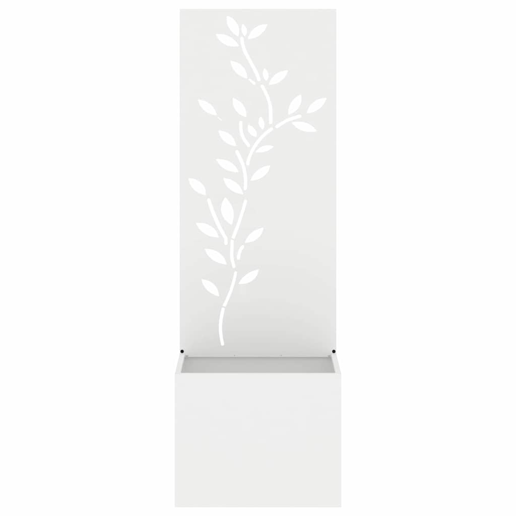 Blumentopf mit dekorativem Paneel Weiß 50 x 140 cm