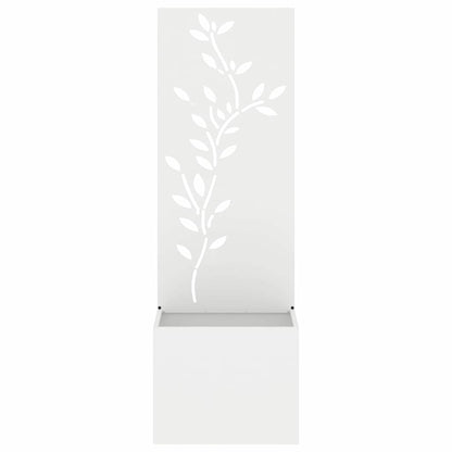 Blumentopf mit dekorativem Paneel Weiß 50 x 140 cm